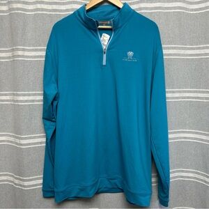 NWT Peter Millar Perth Performance Quarter-Zip Blue Pullover Wynn Golf Club